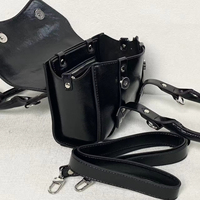 Sac fourre-tout Betty style punk en cuir huilé et ciré, grande capacité, sac à bandoulière
