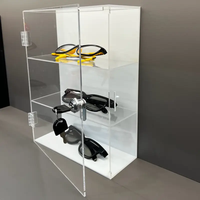 Vitrine en acrylique noir 3 couches personnalisée avec serrure présentoir pour jouets de collection