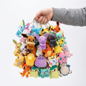 Porte-clés en peluche Pokémon de 4 pouces, animaux en peluche doux, poupée de dessin animé Kawaii, breloque pour sac à dos et <span class=keywords><strong>cartable</strong></span> - Product Image 1