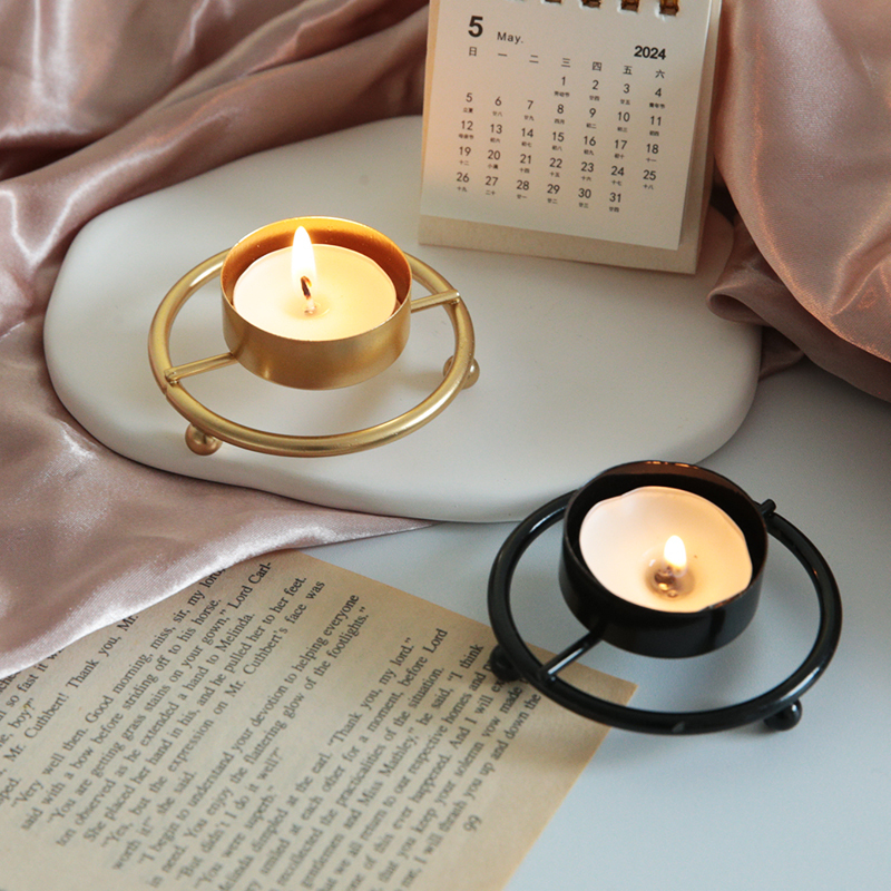Decorative Accessories Gold Candleholders Iron Plate