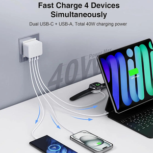 <span class=keywords><strong>4</strong></span> cổng USB C sạc nhanh 40W Ultra Slim tường cắm cho <span class=keywords><strong>Iphone</strong></span> 15 Samsung Galaxy PD QC3.0 Power Adapter du lịch Kích thước - Product Image 6