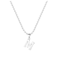 Vente en gros d'usine, pendentif minimaliste en argent sterling 925 avec lettre de l'alphabet, bijoux avec breloque en forme de lettre