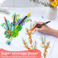 Juego de Marcadores de Arte de Doble Punta con Bolsa para CD de 48/60/80/120 Colores, en Stock de Fábrica, para Niños y Adultos, para Escribir y Pintar
