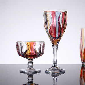 Bicchiere da Vino Cinese Dipinto a Mano con Tecnica <span class=keywords><strong>Sgraffito</strong></span>, Tazza per Bevande Fredde, Bicchiere per Acqua, Ciotola per Gelato 401-500ml - Product Image 5