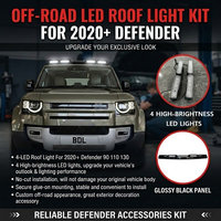 Kit de feux de toit à 4 LED noir brillant pour Land Rover Defender 90/110/130 2020+ Accessoire tout-terrain