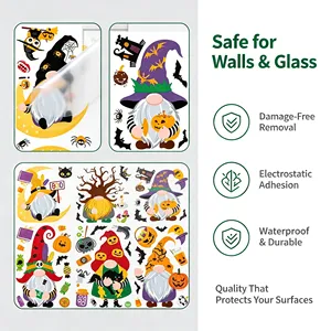 Pegatinas de Dibujos Animados de Gnomos de Halloween, 9 Hojas, 64+ Piezas, Calcomanías de Papel Duraderas para Manualidades y Decoración de Regalos - Product Image 4
