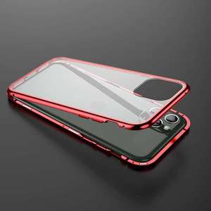 Personalizado 360 una sola cara completa adsorción magnética vidrio templado fundas de teléfono cubiertas traseras - Product Image 1