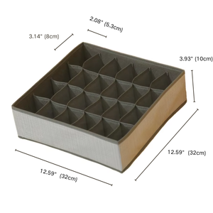 24 Compartment Fabric <strong>Storage</strong> <strong>Box</strong> Collapsible Closet Organizer <strong>Drawer</strong> for Handkerchief Sock Tie Wardrobe Organization - Product Image 6