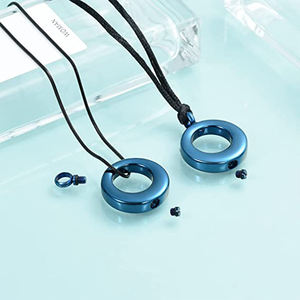 Colgante de urna de cremación para cenizas para <span class=keywords><strong>hombre</strong></span> y mujer, collar de acero inoxidable, círculo de la vida, eternidad, colgante conmemorativo, soporte para cenizas - Product Image 3
