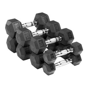 APEXHQ Vente en gros <span class=keywords><strong>d</strong></span>'haltères hexagonaux en caoutchouc noir à bas prix, ensemble <span class=keywords><strong>d</strong></span>'haltères personnalisés - Product Image 1