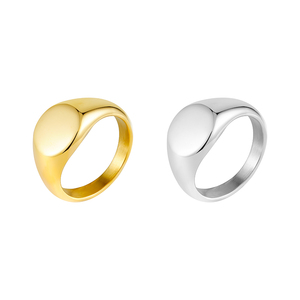Anel Sinete Personalizado em Aço Inoxidável Banhado a Ouro PVD, Fabricantes Atacadistas, Sem Manchas, Moderno, Unissex para Homens e Mulheres - Product Image 1