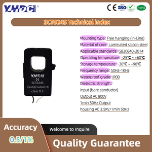 YHDC SCT024S Split Core <strong>Current</strong> <strong>Transformer</strong> 1A/<strong>5A</strong> Output 50Hz-60Hz 0.5/1% Accuracy Parallel Line Twisted Pair CE ROHS - Product Image 2
