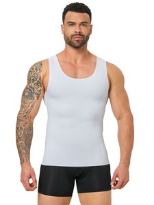 <strong>Men</strong> Seamless Body Shaper <strong>Vest</strong> Invisible Hem Less Chest Binder Gynecomastia Flattening <strong>Compression</strong> Tank - Product Image 2