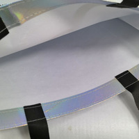 Sacs à provisions de luxe réutilisables avec logo, faible quantité minimale de commande, laser brillant argenté