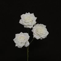 Decoración de Salón de Bodas Ecológica con 3 Rosas de Capuchino Vintage Hechas a Mano, Cascada de Rosas, Fondo de Pared Floral