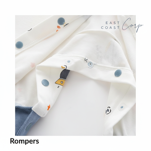 Combinaison en coton nouveau-né | Body barboteuse bébé imprimé dessin animé unisexe - Product Image 1