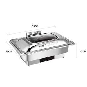 Chauffe-plats électrique de luxe 9L, hydraulique, argent et or, chauffe-plats intelligent à écran tactile, traiteur pour buffet - Product Image 6