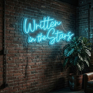 Insegna al Neon 'Written in the Stars' per Decorazione Murale, Bar, Club, Camera da Letto, Decorazione per Feste di Laurea, Matrimonio, Compleanno - Product Image 1
