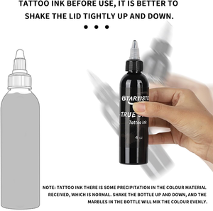 Tinta de Tatuaje Negra GTARTISTOO, Suministros Profesionales, 120 ml, Pigmento Vegano - Product Image 2