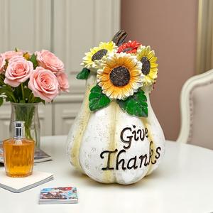 Nuevos Adornos de Resina para el Festival de la Cosecha, Decoración de Girasol y Calabaza, Conjunto de Arreglos para Hogar, Jardín y Exteriores - Product Image 3