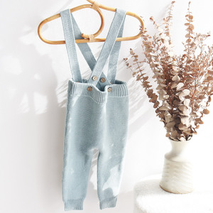 Vendita calda Tuta in maglia primaverile per neonato personalizzata in maglia tinta unita per neonato graziosi pantaloni Casual Unisex per bambini - Product Image 3
