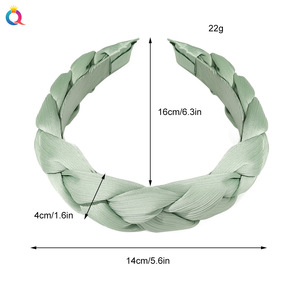Bandeau tressé vintage français hiver 2026 en tissu uni 16 cm pour usage quotidien, pince à cheveux tressée pour <span class=keywords><strong>femme</strong></span> - Product Image 5