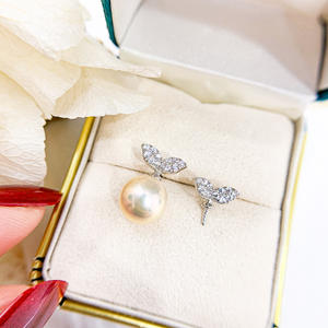 Accesorios de Plata S925 para DIY con Perlas, Bandeja Vacía para Joyería de Plata con Perlas de 7-10mm, Accesorio 2021 con Pendientes - Product Image 3