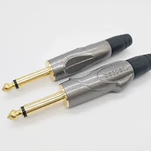 Accessoires de haut-parleurs professionnels prise de connecteur audio prise de microphone en métal de 6.35mm