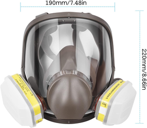 Masque respiratoire intégral pour la peinture au pistolet, la poussière, le formaldéhyde, l'ammoniaque, les pesticides chimiques, en silicone avec double filtre - Product Image 2
