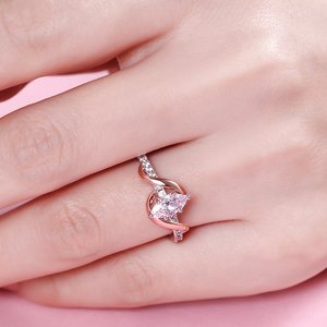 <span class=keywords><strong>Un</strong></span> <span class=keywords><strong>incontro</strong></span> con me stesso anello da donna di fidanzamento in argento Sterling con diamante Moissanite taglio Marquise e oro rosa - Product Image 6