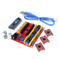 Papan Ekspansi Kit Pengukir CNC Shield V4 Printer 3D, Papan Ekspansi Driver A4988