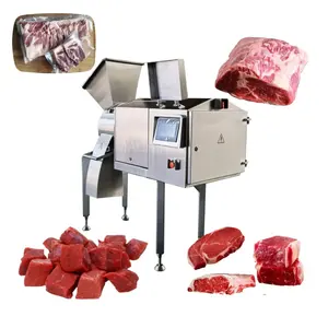 Máquina de corte de cubos de carne bovina de aço inoxidável de qualidade alimentar, máquina de corte de cubos de carne congelada, carne de porco congelada, açougueiro