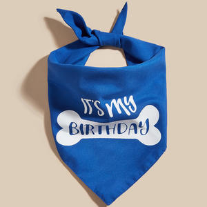 Tanpopo venta al por mayor personalizado mascota perro Bandana poliéster es mi cumpleaños impreso triángulo gato grande Baberos bufanda pañuelo fiesta regalo - Product Image 3