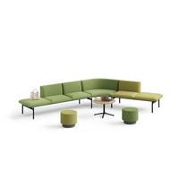 Canapé de bureau modulaire, canapé rembourré à combinaison personnalisable pour hall d'accueil et salle d'attente