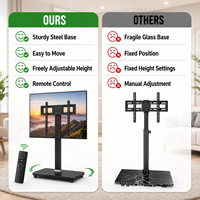 Soporte de TV de Piso Negro Hetek en Oferta, de 37 a 70 Pulgadas, para Sala de Estar, Moderno, de Metal, con Certificación CE, con VESA Estándar 200*100~600*400