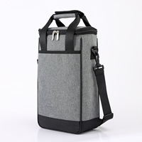 Sac isotherme à vin en polyester pour 2 bouteilles avec fermeture éclair, étanche et rembourré pour les voyages et les pique-niques