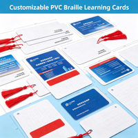 Carte d'apprentissage et de formation en braille pliable en PVC avec points en relief et impression claire pour les aveugles/malvoyants - Xiao Yao