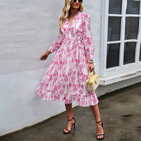 Vente en gros OEM Robe d'été sexy florale pour femme Robe de soirée longue décontractée élégante