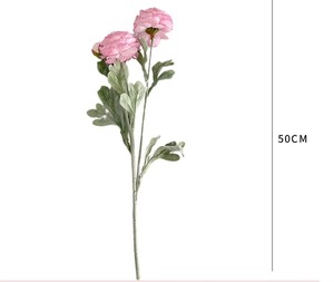 <span class=keywords><strong>Fleur</strong></span> artificielle en soie de haute qualité, 3 têtes de renoncule, pivoine décorative pour la maison, mariage, fête, rose poussiéreux - Product Image 6