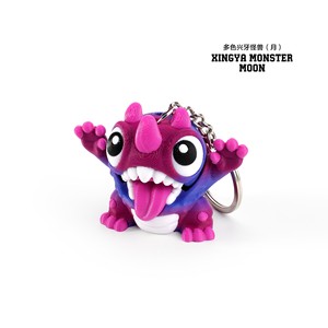 Lindo Llavero de Monstruo Multicolor Impreso en 3D con Lengua Fuera, Adorable Colgante Estilo Dinosaurio para Accesorios de Juguete Personalizados y Modernos - Product Image 5