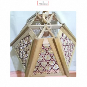Leading Supplier Highest Selling Modern Bamboo Rectangle Pendant Lamp Energy Saving Bulb Hanging Restaurant <b>Lighting</b> Antique - Product Image 4
