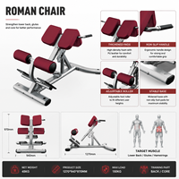 Banc romain réglable SK pour les abdominaux et les épaules, machine de musculation pour sit-ups et extensions dorsales pour salle de sport commerciale