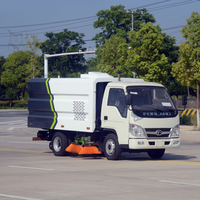 Truk Penyapu Jalan Mini Foton Forland Tangki Sampah 2CBM Tangki Air 800L