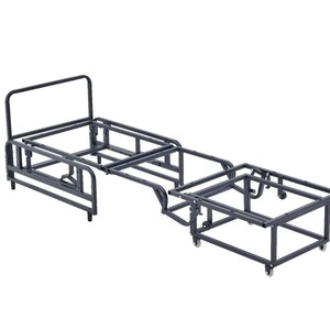 <b>Folding</b> <b>Bed</b> Frame 62x80x120x140 Cm With Handrails Indoor Use <b>Sofa</b> <b>Bed</b> Base - Product Image 2