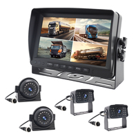 YWX piste RV caravane Bus remorque 9 "Quad 1080p écran partagé pour voiture camion moniteur affichage enregistrement rétroviseur caméra Kit système