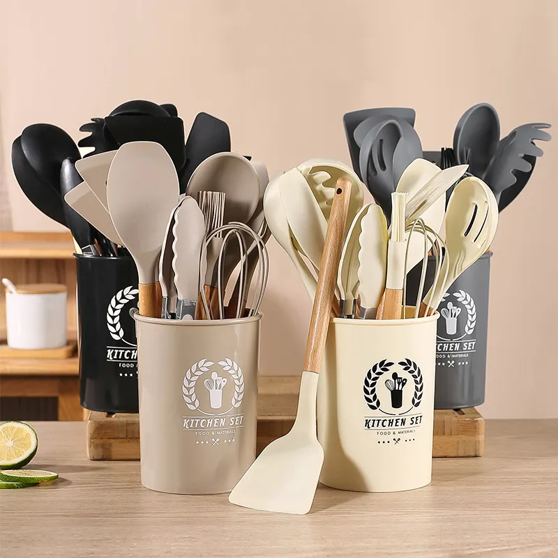 High Quality Wholesales Cooking Tools Kitchen Utensils 11pcs Colorful Silicone Kitchen Utensils