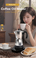 Cafetière électrique à expresso, cafetière moka en aluminium, machine à café portable, fonction maintien au chaud, couvercle transparent, outil de cuisine à domicile