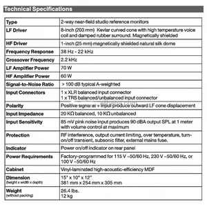 Yammah HS8-ii Par <span class=keywords><strong>de</strong></span> <span class=keywords><strong>Monitores</strong></span> <span class=keywords><strong>de</strong></span> <span class=keywords><strong>Estudio</strong></span> Autoamplificados <span class=keywords><strong>de</strong></span> 8 Pulgadas, Altavoz Profesional/Control por Voz, Caja <span class=keywords><strong>de</strong></span> Sonido Inalámbrica con Bluetooth, Woofer y Tweeter - Product Image 6