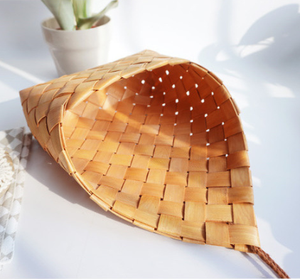 Simple wood <strong>wicker</strong> woven hanging sundries <strong>storage</strong> <strong>basket</strong> - Product Image 6
