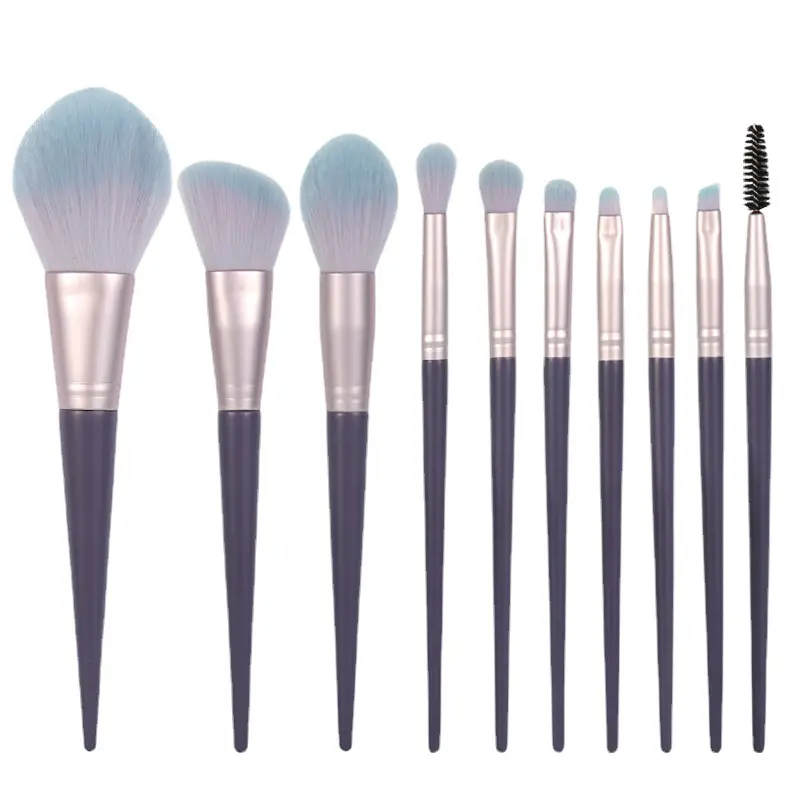 Paarse Schoonheid 10 Stuks Make-Up Borstel Set Foundation Poeder Oogschaduw Accentueren Borstel Cosmetische Complete Set Van Beauty Tools Groothandel